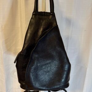 Free People We The Free Soho Convertible Sling Bag Black Leather.